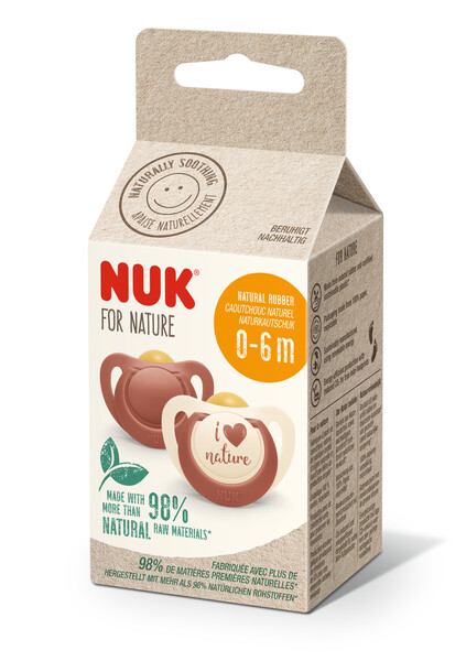 NUK for Nature smokk latex 0-6m Rød