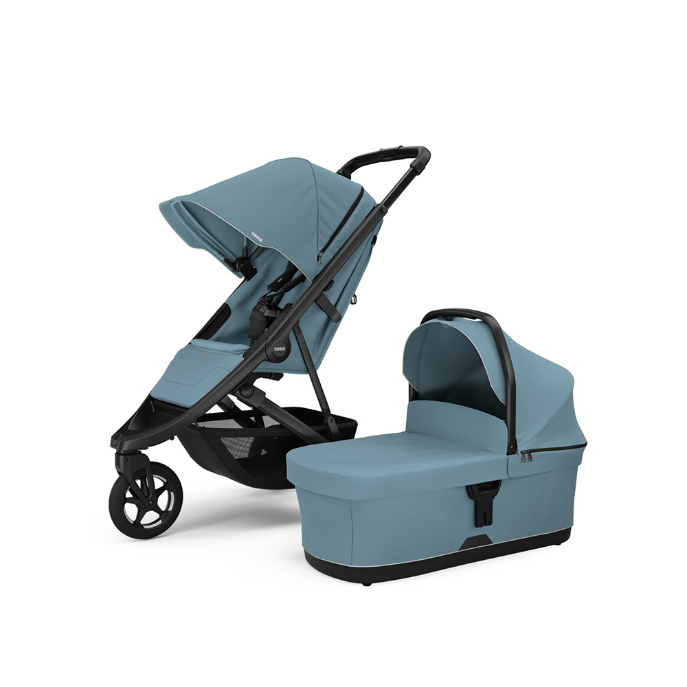 Thule Spring 2 Barnevogn Mid Blue on Black