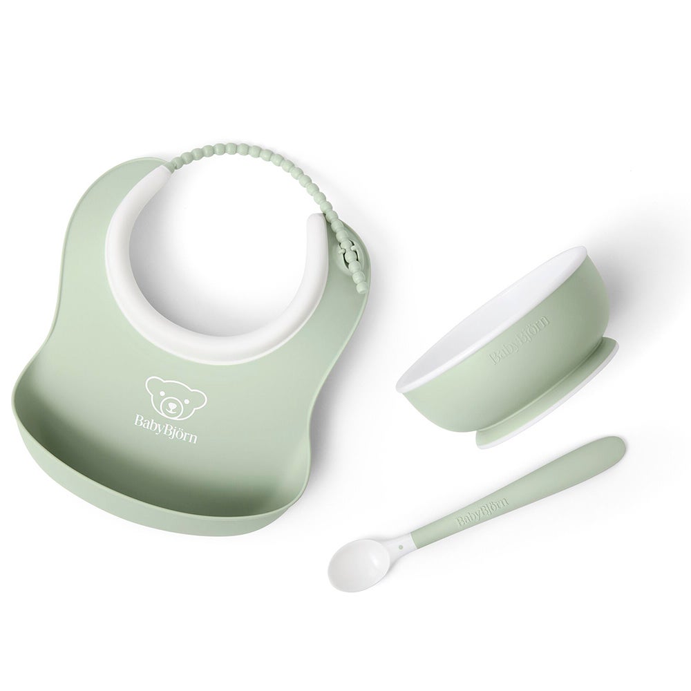Babybjörn middagssett for barn 3 stk Powder Green
