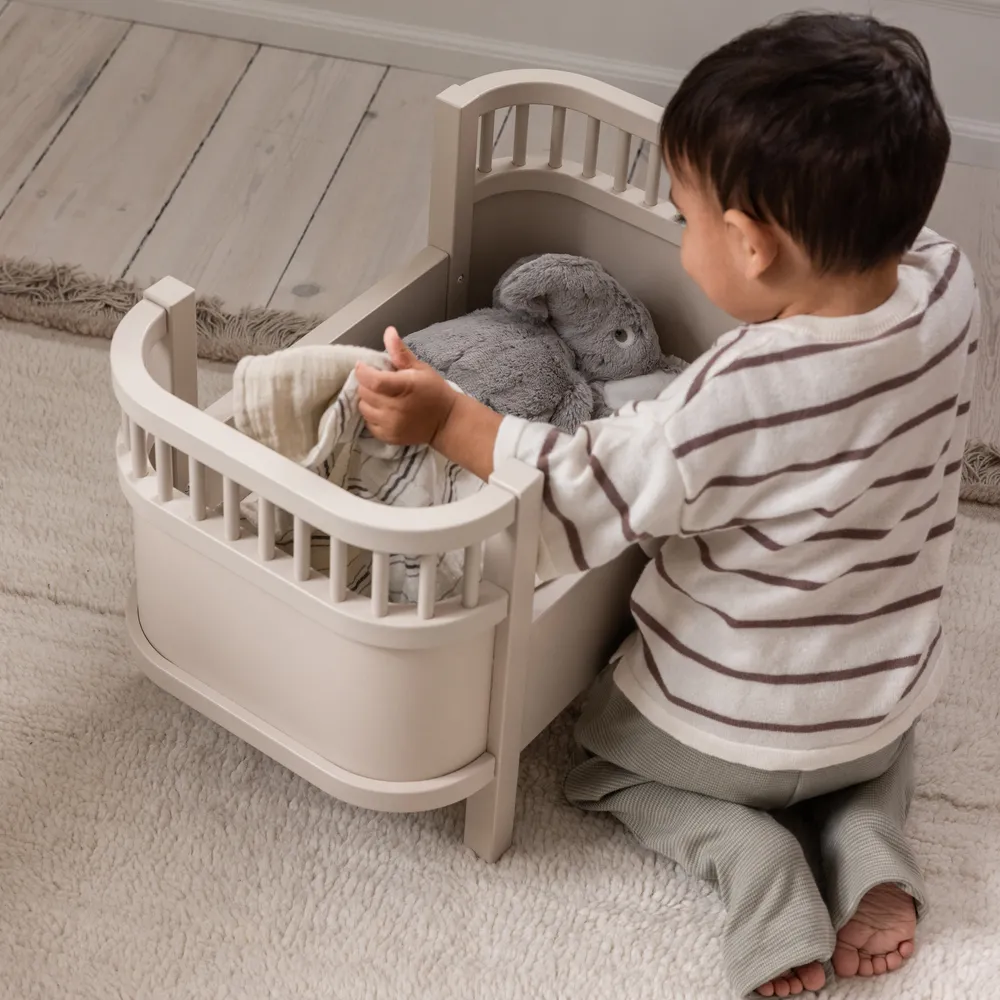 Sebra dukkeseng med madrass Birchbark rose