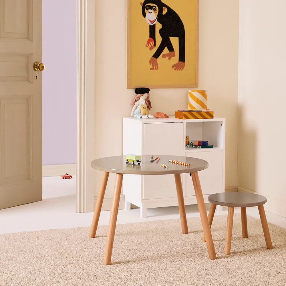 Kids Concept Bord og krakker lysebrunt