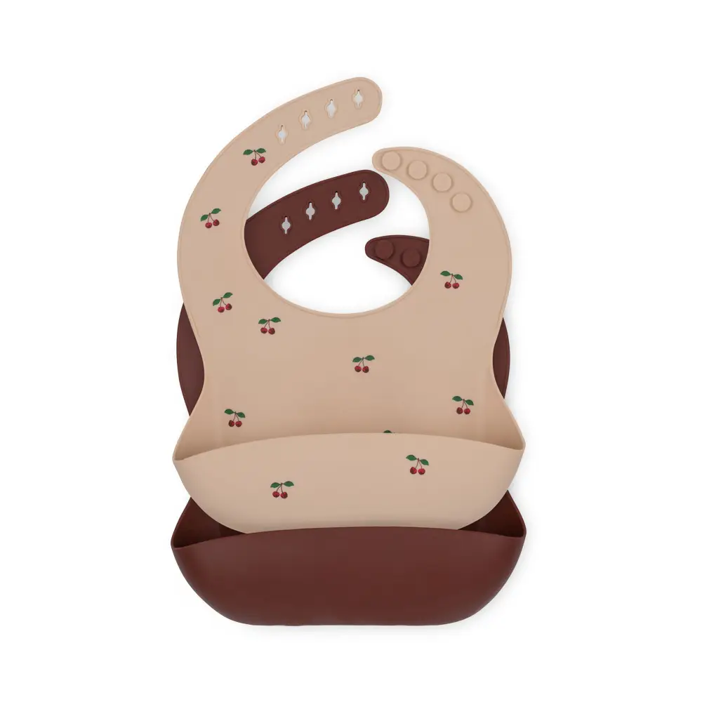 Konges Sløjd Silikon Smekker 2-pakning Cherry/Mocca
