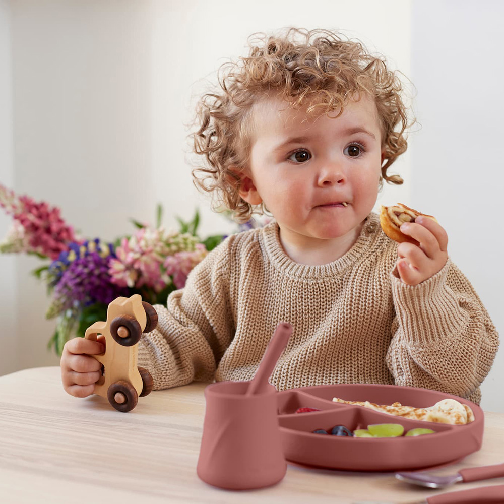 Everyday Baby Silikonplate med sugekopp Nature Red
