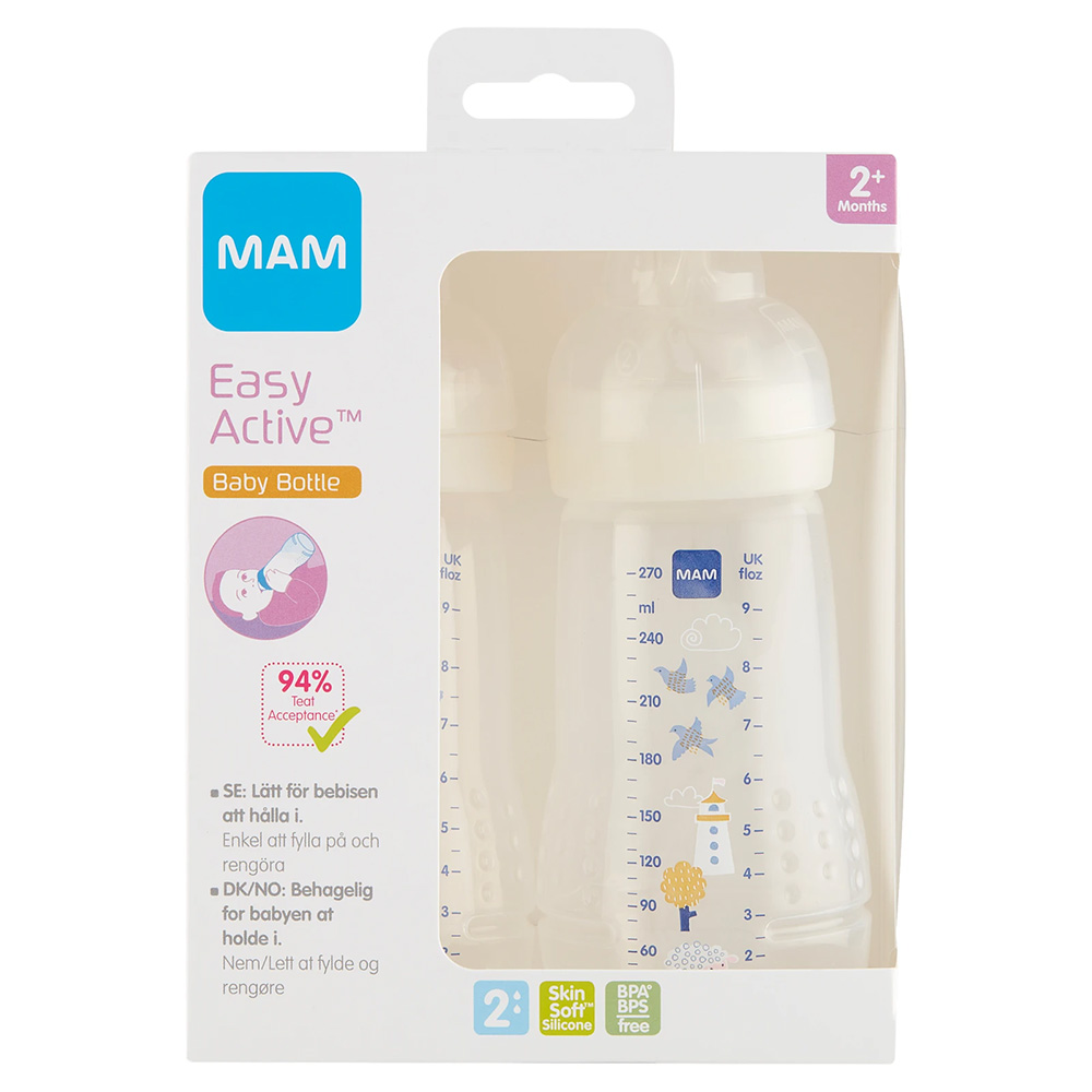 MAM Easy Active babyflaske 270 ml Mix 2 stk