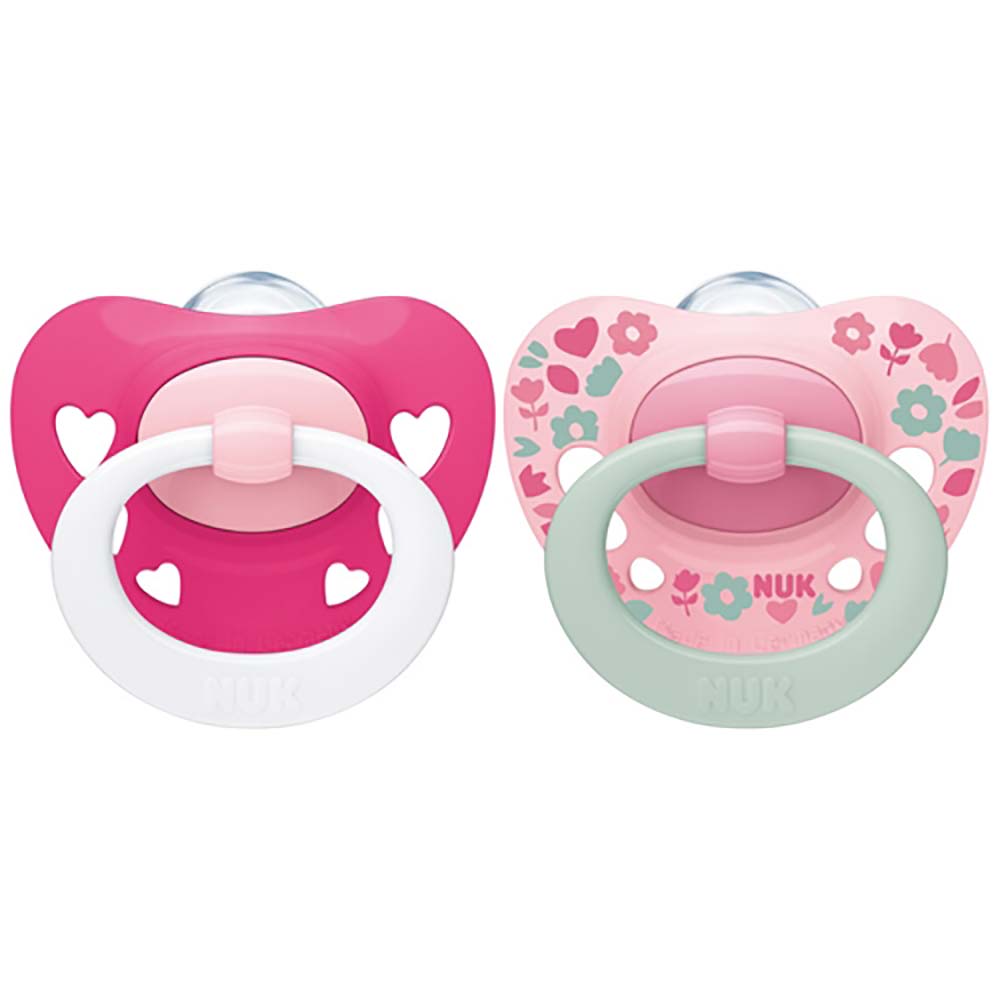 NUK smokk 6-18m Signature Rose/White