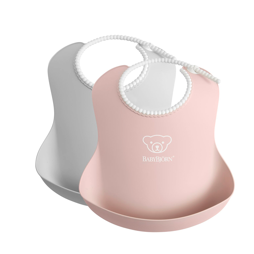 BabyBjörn Smekke 2-pakning grå/rosa