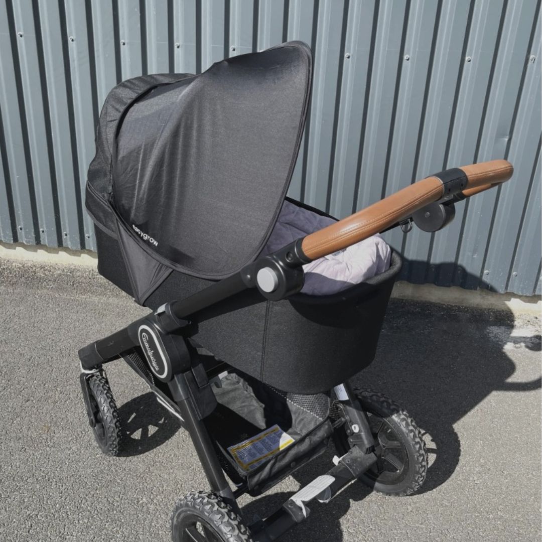 Easygrow solskjerm kalesje barnevogn Svart