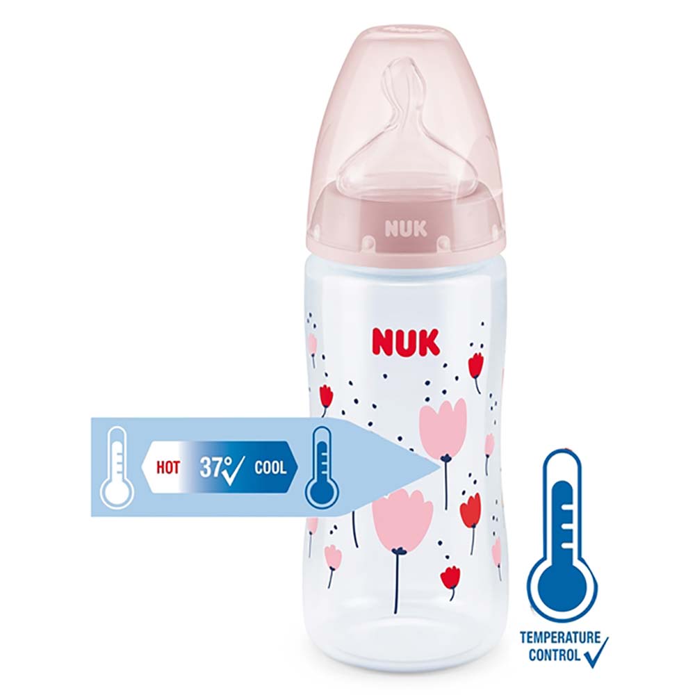 NUK First Choice+ tåteflaske 300 ml Rosa