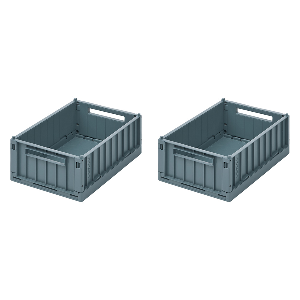 Liewood Weston oppbevaringsboks S 2-pack Whale blue 7130