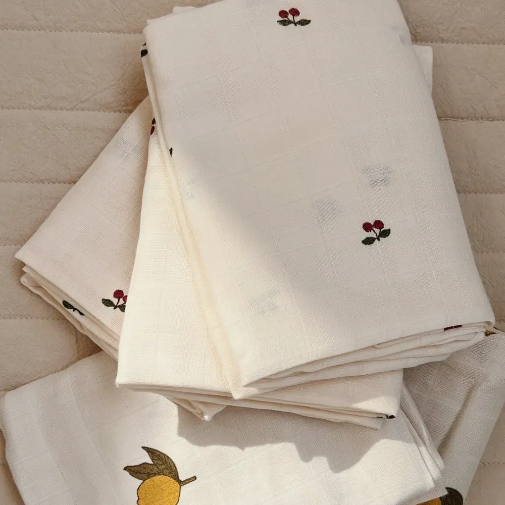 Konges Sløjd Musselinkluter 3-pakning GOTS Cherry