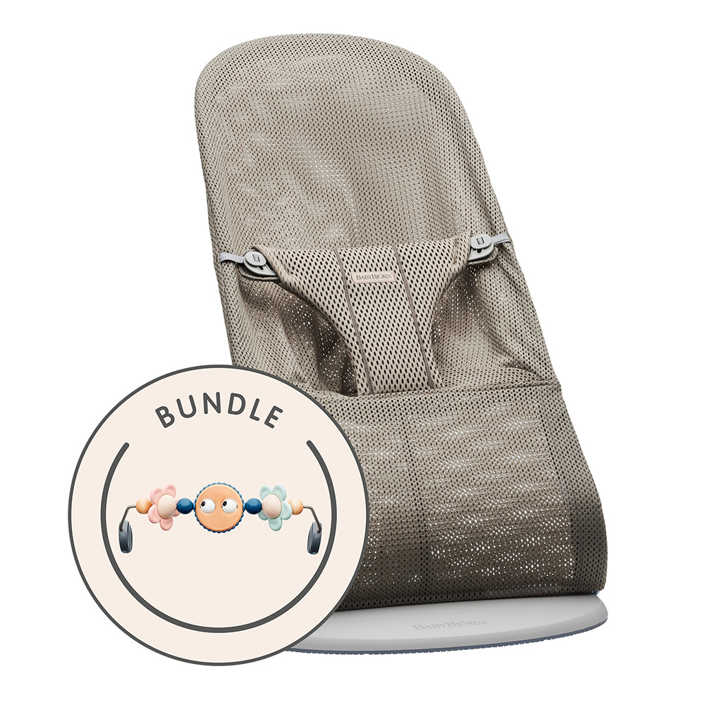 Babybjörn barnevakt GreyBeige, Mesh med lekegrind pastell