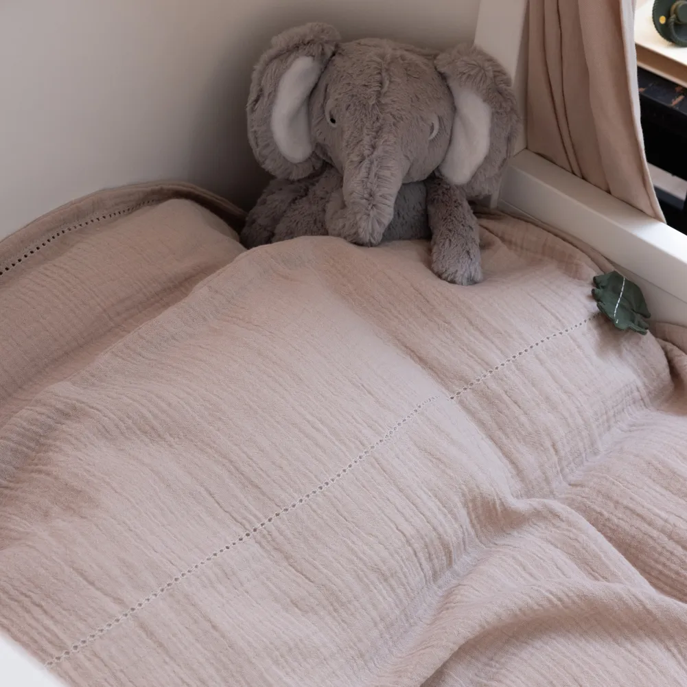Sebra Sengesett baby musselin seabreeze beige