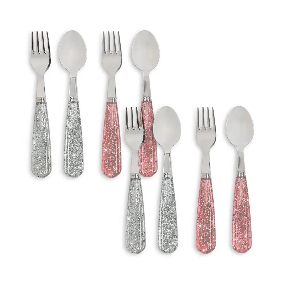 Konges Sløjd Glitterbestikk 8-pakning – Sparkling Blush/Blue