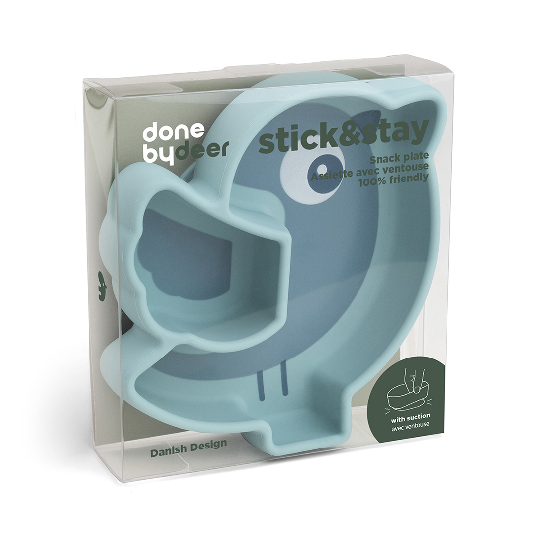 Done by Deer Stick&Stay snackstallerken Birdee Blue