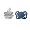 BIBS smokk Couture 2-pk silikon 0-6m Cloud/Steel Blue