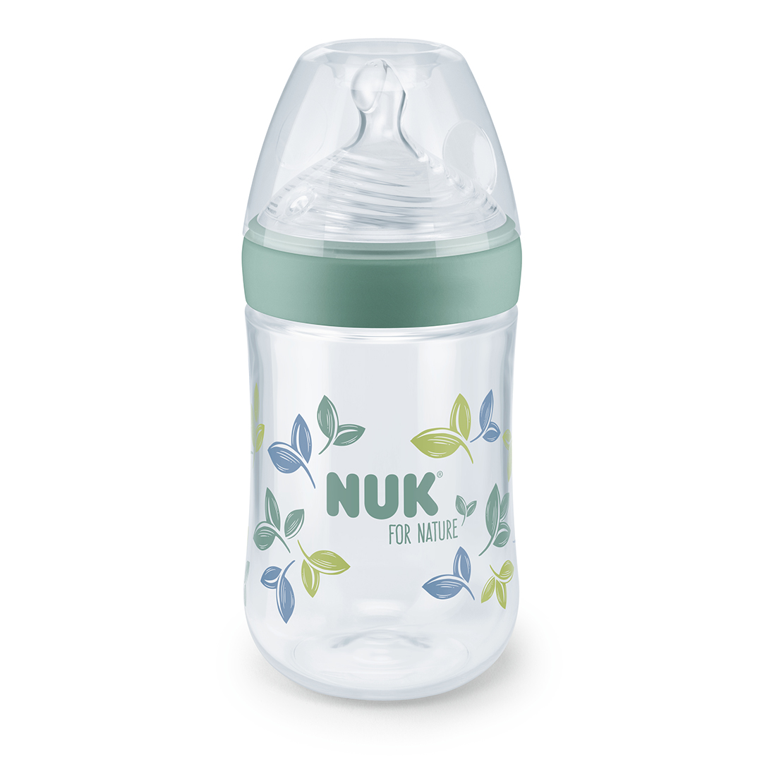 NUK for Nature Babyflaske i silikon i blandede farger 260 ml