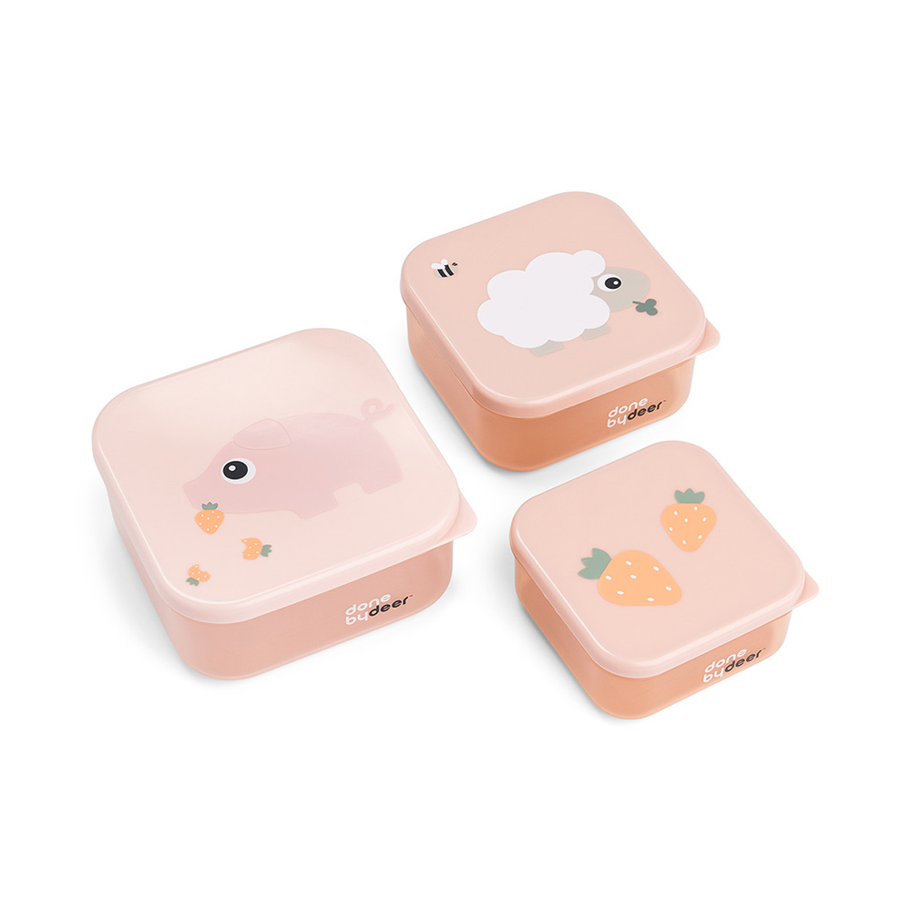 Done by Deer snackbokssett3 pcs Tiny farm Powder