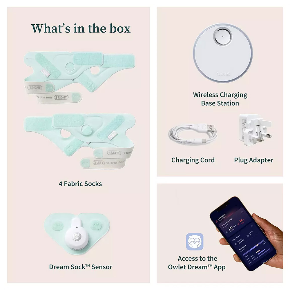 Owlet Dream Sock Bedtime Blue babymonitor