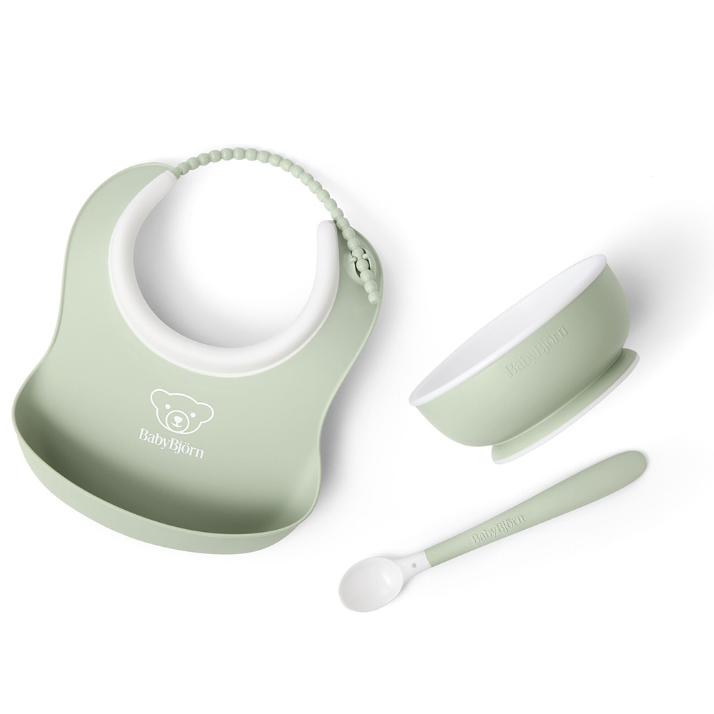 Babybjörn middagssett for barn 3 stk Powder Green