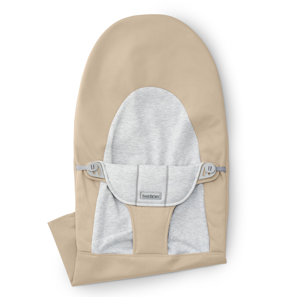 Babybjörn stoffsete barnebouncer Vevd/jersey, beige/grå