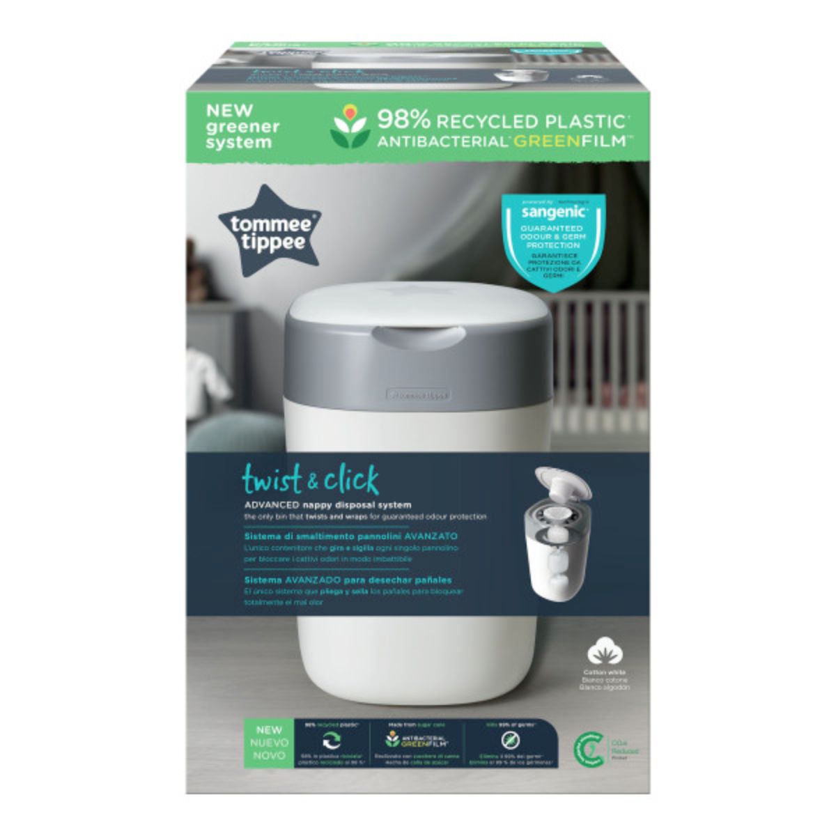 Tommee Tippee bleiebøtte Sangenic Twist & Click Hvit
