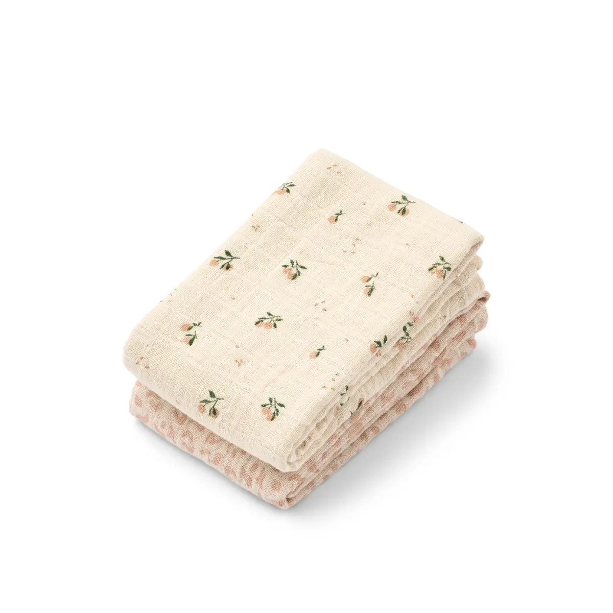 Liewood Lewis muslin-kluter, 2-pakning – Mini Leo / Mini Peach Mix