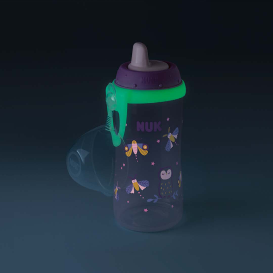 NUK Kiddy tåteflaske Glow in the dark 12 m