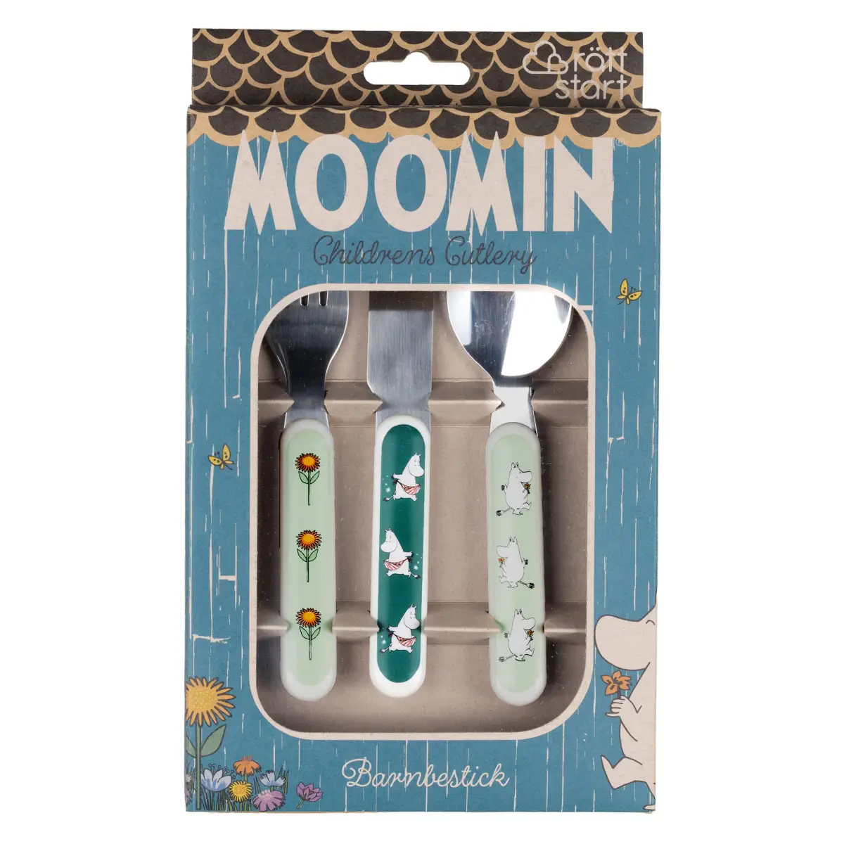 Rätt Start Moomin Meadow, barnebestikk, grønt