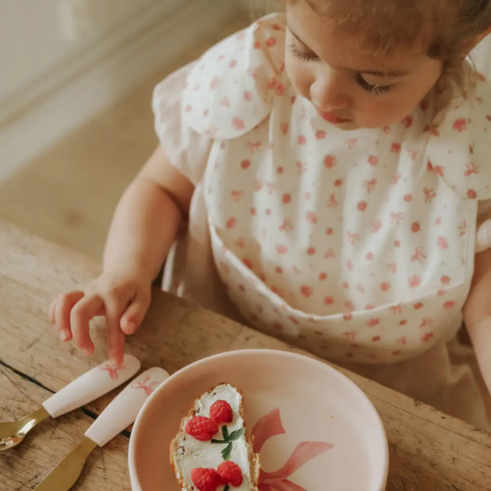 Elodie Silikon Tallerkensett Rosy Bow