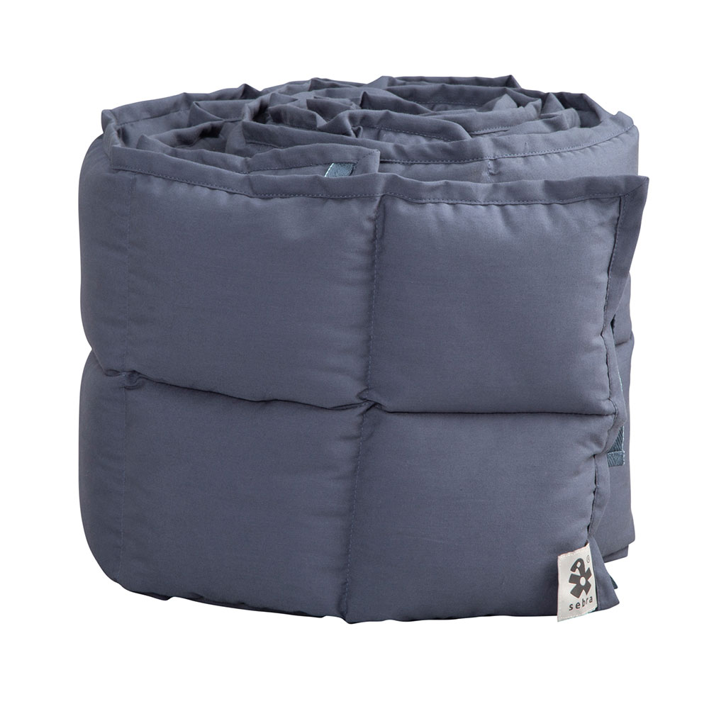 Sebra sengegrind Baby støtfanger Kapok nordic blue