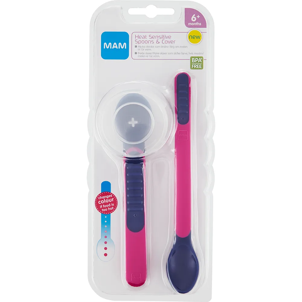 MAM Heat Sensitive Skjeer & Etui 1p Blandede farger