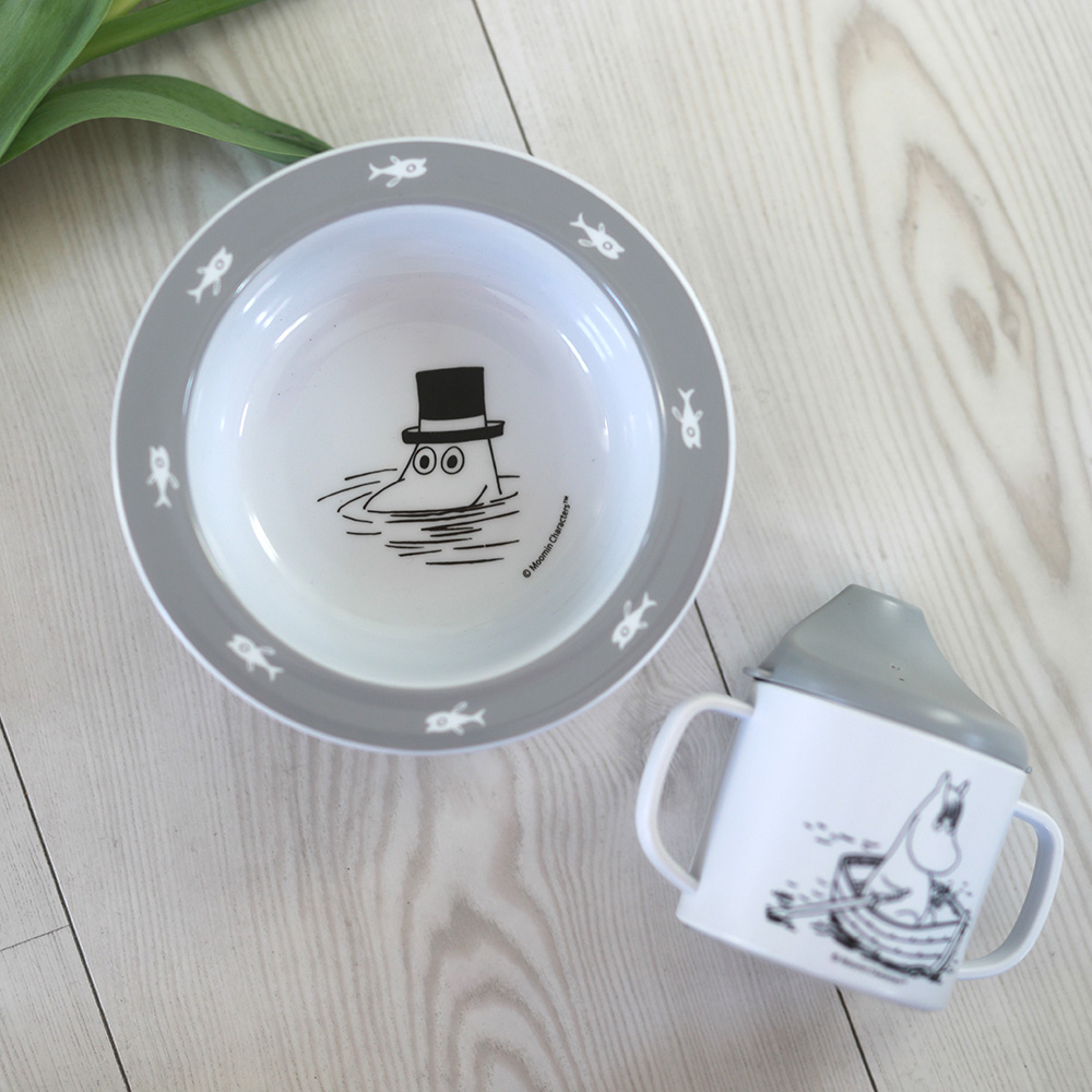 Rätt Start Moomin Water & Bath, Sugekoppplate, grå