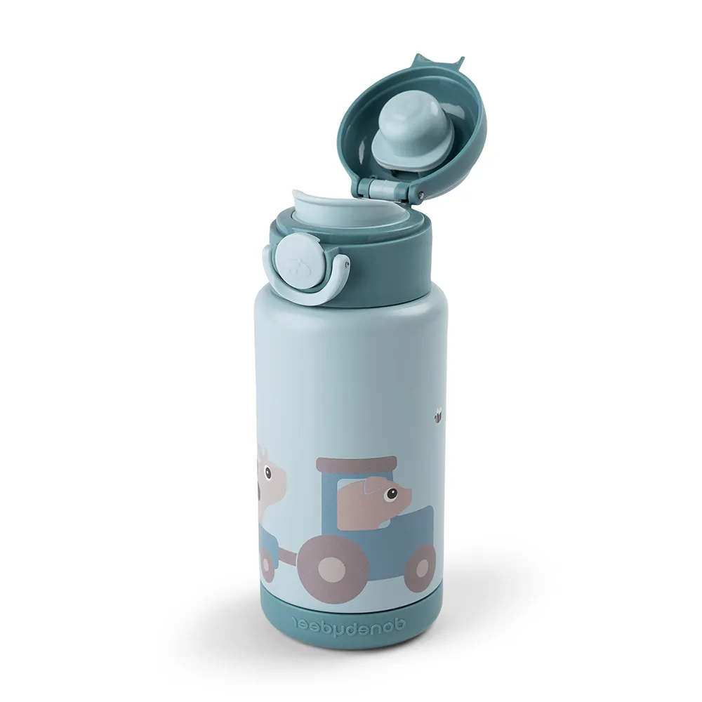 Done by Deer vannflaske Tiny Farm Blue 340 ml