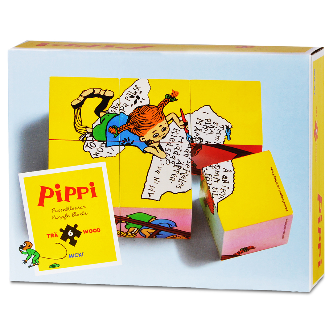 Pippi puslespillklosser 6 deler