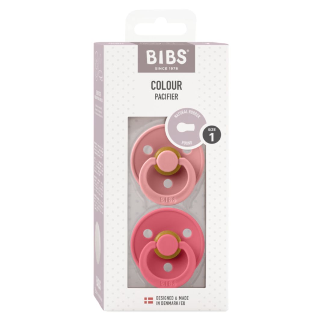 Smekker Napp 2-pakning 0-6m Dusty Pink/Coral