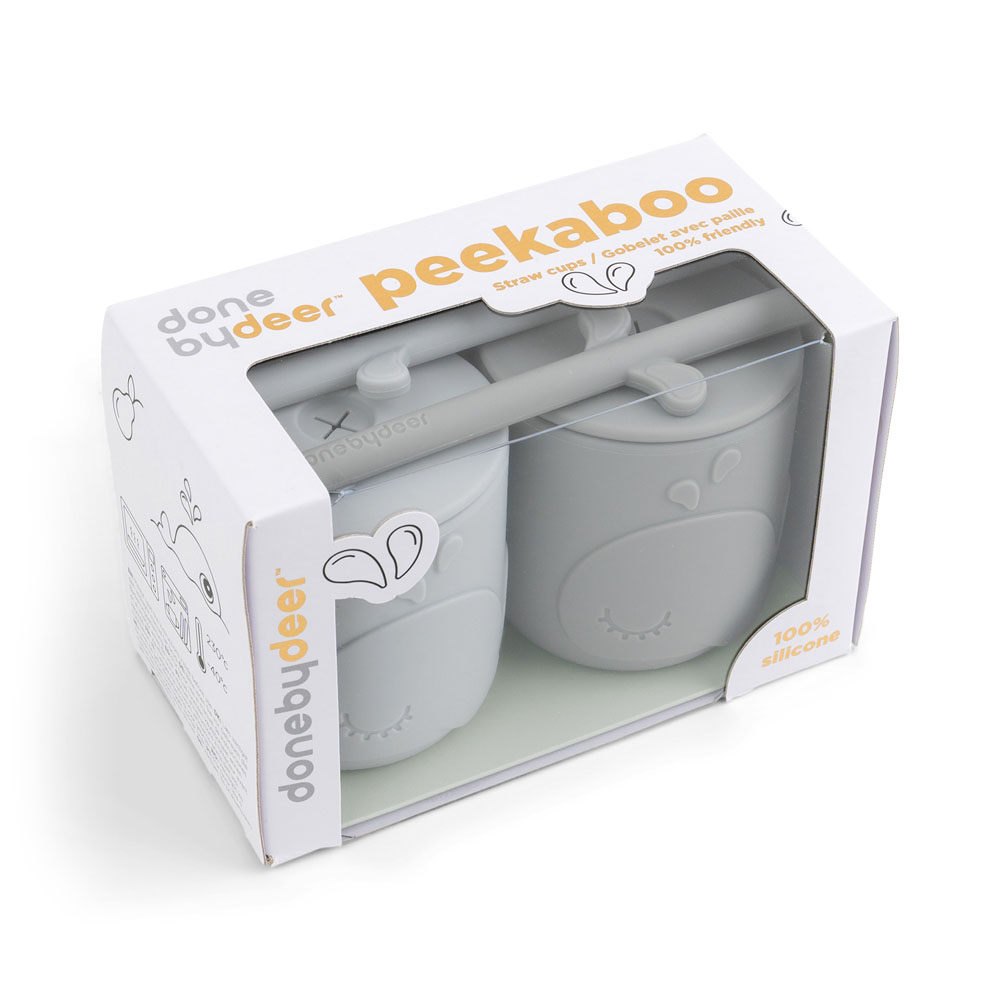 Done by Deer Peekaboo halmkrus 2-pack Wally Grey