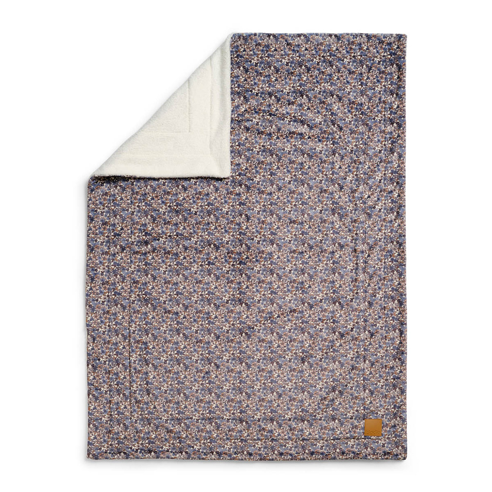 Elodie Pearl Velvet Teppe - Blue Garden