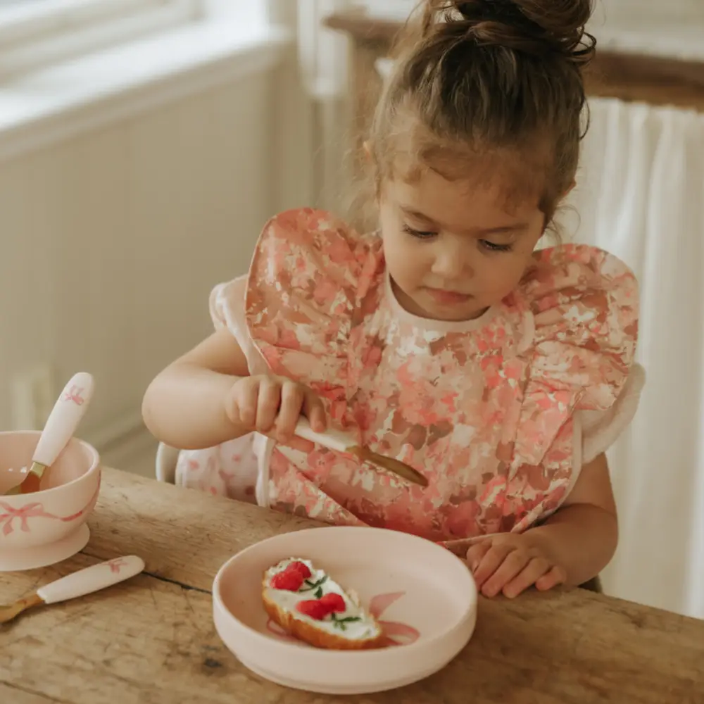 Elodie Silikon Tallerkensett Rosy Bow