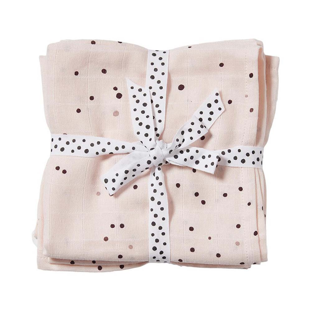 Done by Deer Muslin-teppe 2-pakning Dreamy dots Powder