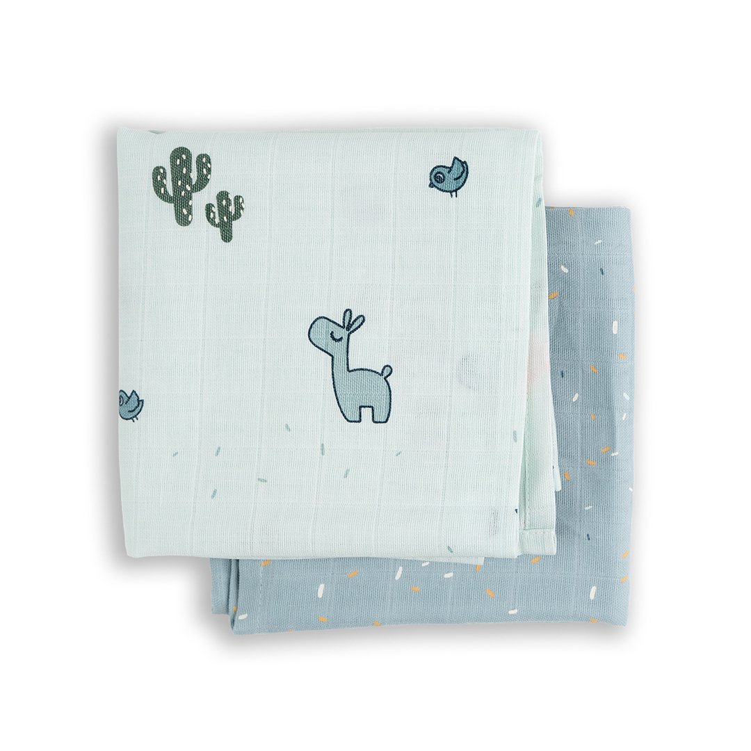 Done by Deer filt Swaddle 2-pakning GOTS Lalee Blue