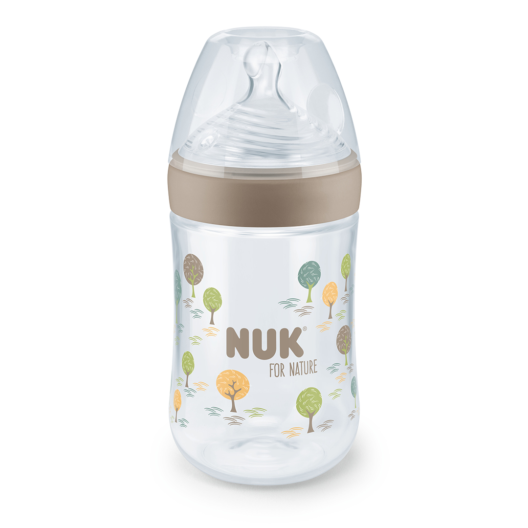 NUK for Nature Babyflaske i silikon i blandede farger 260 ml