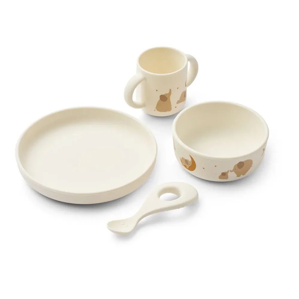 Liewood Vivi spisesett i silikon Elephant / Creme de la creme