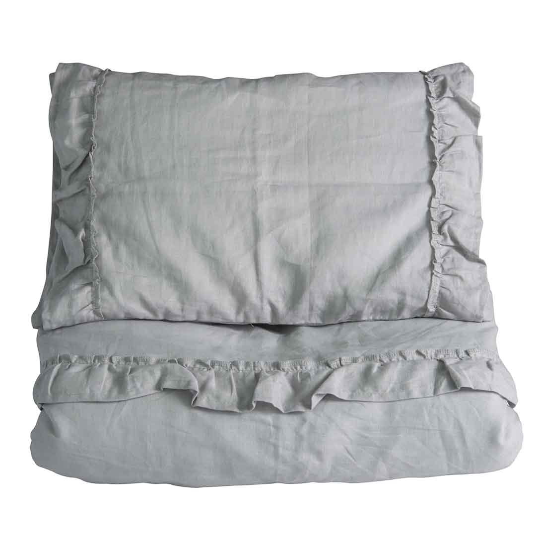 NG Baby Dyneovertrekk Crib Volang Lysegrå