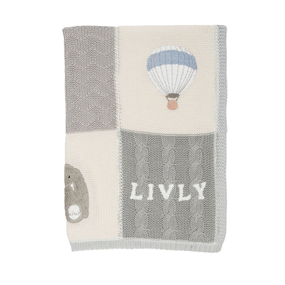 Livly Playroom Strikket Teppe Blå