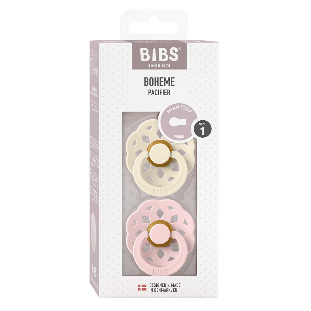 BIBS smokk Boheme 2-pk 0-6m Ivory/Blossom