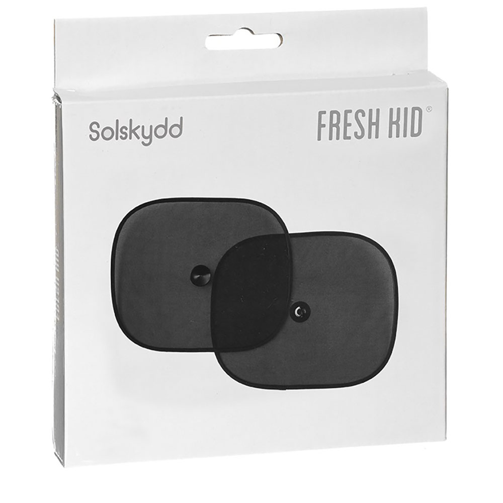 Fresh Kid solskjerm bil 2-pakning Svart