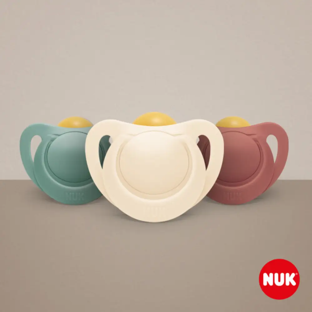  NUK for Nature Smokk Latex 0-6 mdr. - Rød/Kremfarget