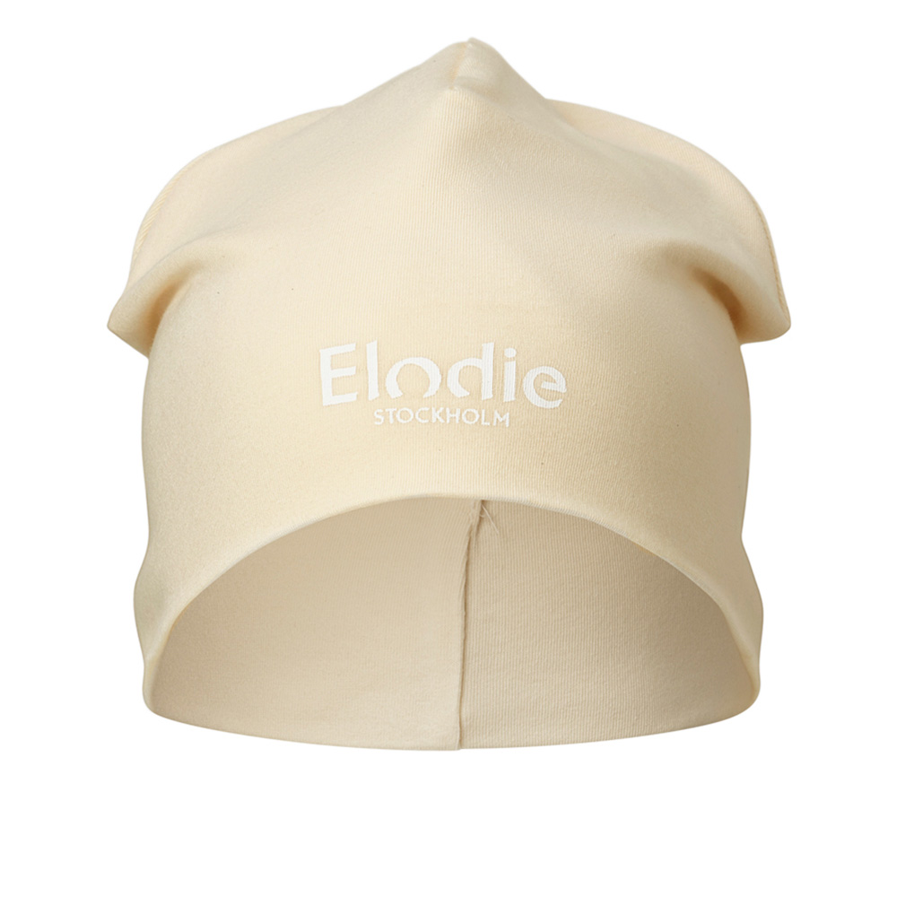 Elodie bomullshette Logo Oat White  0-6 m