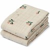 Liewood Lewis musselin-tepper 2-pakning Peach / Sea shell mix