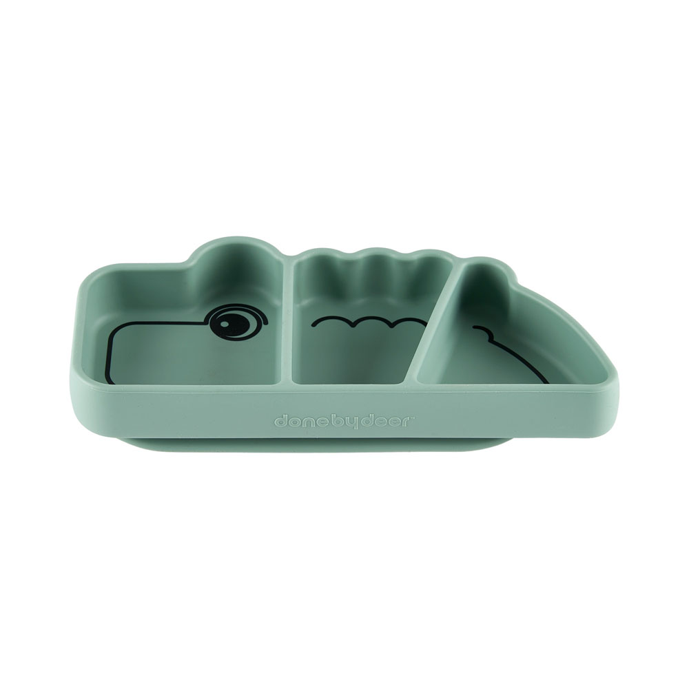 Done by Deer tallrik silikon snacktallerken Croco green